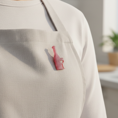 1枚目のブローチを小さくエプロンにつけた画像