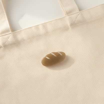 フランスパンブローチ付きトートバッグ